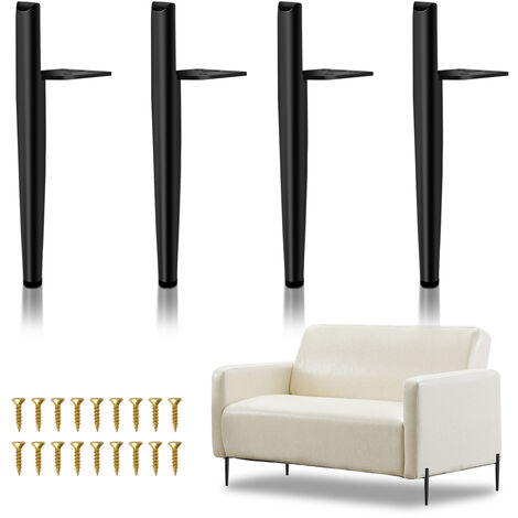 Möbelfüße Möbelfuß Sockelfuß Schrankfuß Sofafuß aus Metal Füße Schwarz H:  15cm –