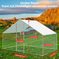 Outdoor-Hühnerstall-Freigehege 5,5x6,6 M – Aus Stahl, Mit Tür, Für Hühner & Kleintiere