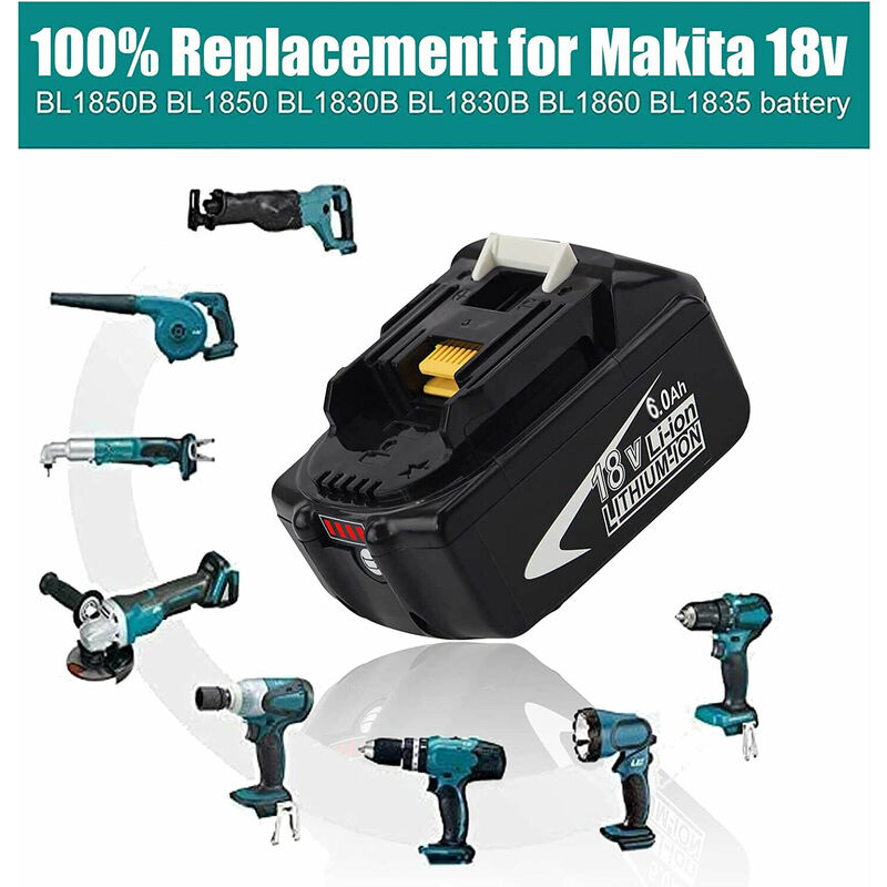 2 Batteries 18V 5500mAh De Remplacement - Compatibles BL1860B, BL1850, LXT-400 Et Outils Makita