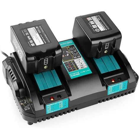 4 Pièces BL1850B Batterie + Chargeur Double DC18RD pour Makita 2 Batteries 18V 5,0Ah BL1850 BL1860B BL1860 BL1815 BL1830 BL1840, Radio DMR100 DMR101 DMR102 DMR103B DMR104 DMR105 DMR108