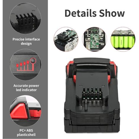 Batterie 18V 8.0Ah Pour Outils Milwaukee M18 + Lampe LED Offerte – Haute Capacité, Compatible M18B
