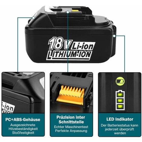 10X Batterie pour Makita 18V 5.0Ah BL1860B BL1850B BL1840B BL1830B BL1820B BL1815 BL1815N LXT400 pour Makita Batteries d'outils avec indicateur LED 18V Li-thium
