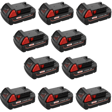 10X 3.0Ah 18V M18 Batterie pour Milwaukee 48-11-1850 48-11-1852 48-11-1820 48-11-1828 48-11-10 Milwaukee Batterie M18 B5 (1/5)