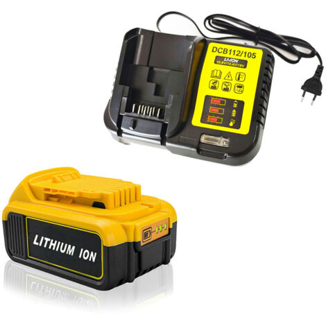 Batterie pour DEWALT DCB184 DCB184B-XJ DCB180 DCB181 DCB182 DCB183 DCB185 18V XR Power Tool Battery 18V-20V 5,0Ah Lithium Indicateur LED + Chargeur DCB112 (1/5)