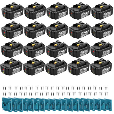 20X Batterie 18V pour Makita BL1850B BL1860B BL1840 BL1830 BL1815 LXT DMR107 DMR108 avec LED+ Cadeau : Pendentif d'outil