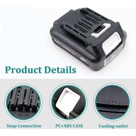 2X Batterie & Chargeur Pour Makita 10,8V 12V 2,0Ah BL1021B BL1041B BL1020B BL1040B BL1016 BL1015 Modèle de chargeur DC10WD DC10SB DC10WC