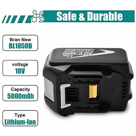 (pack de 2) Batterie de Remplacement pour Makita BL1850B 18V 5,0Ah BL1850 BL1860B BL1860 BL1830B BL1840B BL1840 BL1890 BL1835 BL1845 194204-5 BL1815 BL1825 LXT-400 BL18 avec indicateur LED