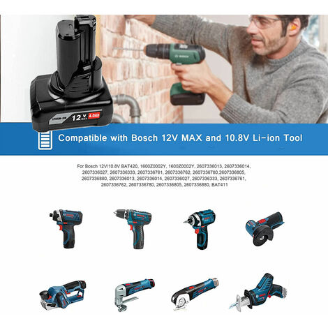 Lot De 2 Supports Muraux Pour Batteries Bosch 10,8V/12V | Fixation Par Vis, Design Compact | Rouge Et Bleu