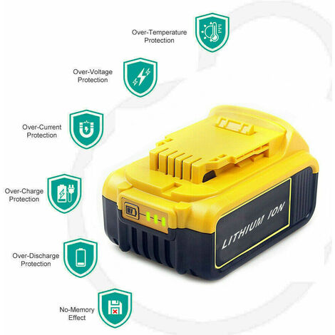 (pack de 4) 3X Batterie pour DEWALT DCB184 DCB184B-XJ DCB180 DCB181 DCB182 DCB183 DCB185 18V XR Power Tool Battery 18V-20V 5,0Ah Lithium Indicateur LED + Chargeur DCB112