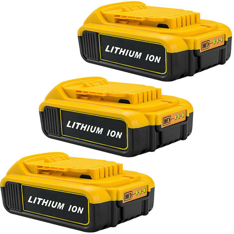 3X Batterie pour DEWALT DCB184 DCB184B-XJ DCB180 DCB181 DCB182 DCB183 DCB185 18V XR Power Tool Battery 18V-20V 2,0Ah Lithium Indicateur LED
