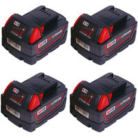 Pack De 2 Batteries M18 B5 18V 5.0 Ah - Compatible Avec Outils Milwaukee M18 - Remplace 48-11-1850 - Avec Indicateur LED - 9