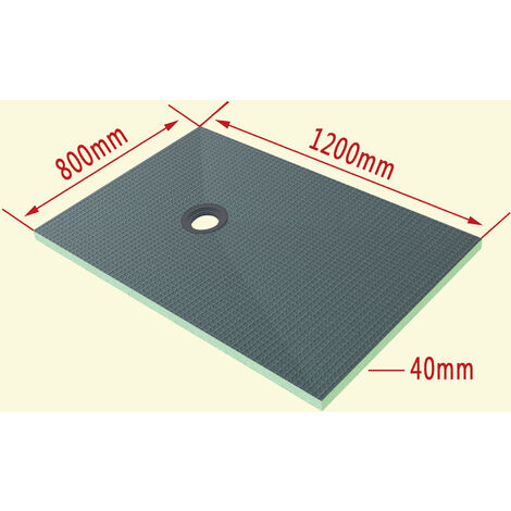 Ducha Casa 1200x800x40mm, Tablero XPS Listo para Azulejo, Función como el plato de ducha, Panel de Construcción de poliestireno extruido