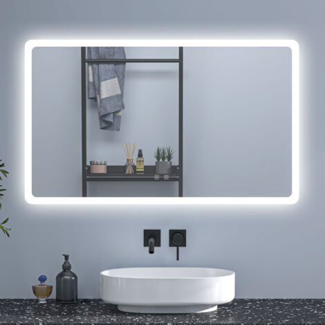 Espejo de Ducha Casa Espejo de baño con luz LED tres colores, 120 x 70 cm,con función antinieble,bluetooth , brillo ajustable ,memoria agapada.
