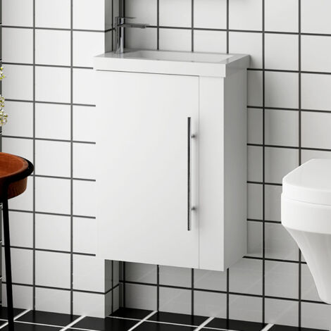 Ducha Casa Mueble de baño,44 x 23 x 60 cm, armario de baño con lavabo , color blanco. Diseño moderno.