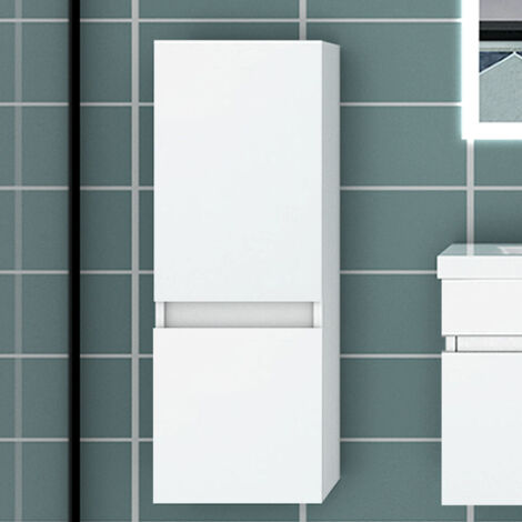 Ducha Casa Armario de baño Armario auxiliar, armario de pared,30 x 30 x 83 cm, diseño moderno,color blanco.