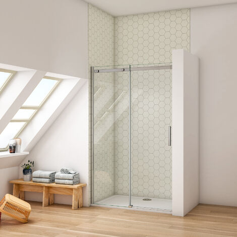 Acero inoxidable panel de ducha sin marco puerta fijo cromo barra de apoyo para 1/4 a 3/8 de grosor cristal por M-Home 