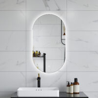 Ducha CasaEspejo de Baño LED, Brillo Regulable, Luz Blanca 6000K, Interruptor Táctil, Montaje en Pared,Función de Memoria Agapada,45×75cm