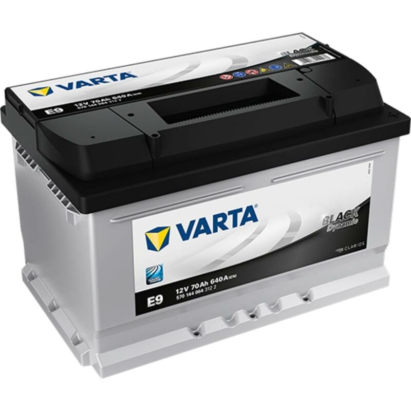 VARTA E9 Black Dynamic 12V 70Ah 640A Batteries voiture (570 144 064) 278 x  175 x 175 mm