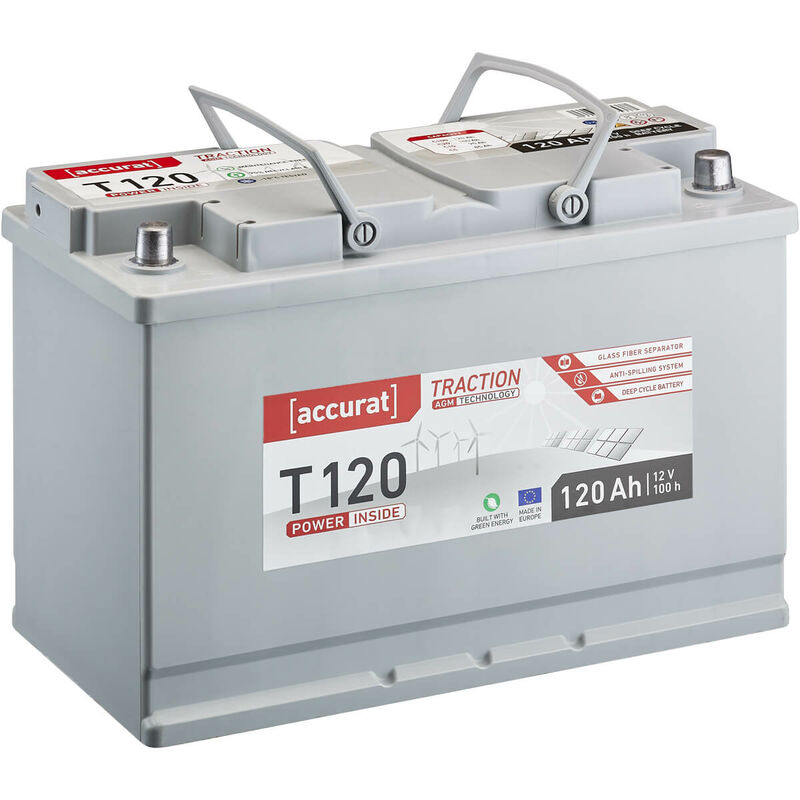 Accurat Traction T120 Batterie Décharge Lente AGM Solaire 120Ah