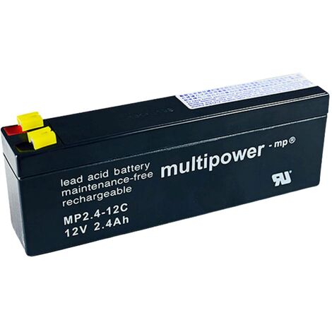 Multipower MP 2.4-12C Batterie Traction 12V 2.4Ah AGM au Plomb 178 x 34 x