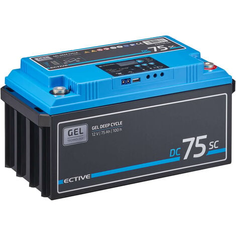 ECTIVE EDC75SC Batterie Décharge Lente Deep Cycle 12V 75Ah Gel