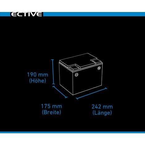 ECTIVE EDC70A Batterie Décharge Lente Deep Cycle DC 70 12V 70Ah AGM Solaire  242 x 175