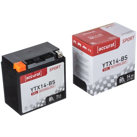 Accurat Sport SG- YTX14-BS Batterie Moto 12V 14h 200A Gel 150 x 87 x 145 mm