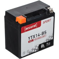Accurat Sport SG- YTX14-BS Batterie Moto 12V 14ah 200A Gel 150 x 87 x 145 mm