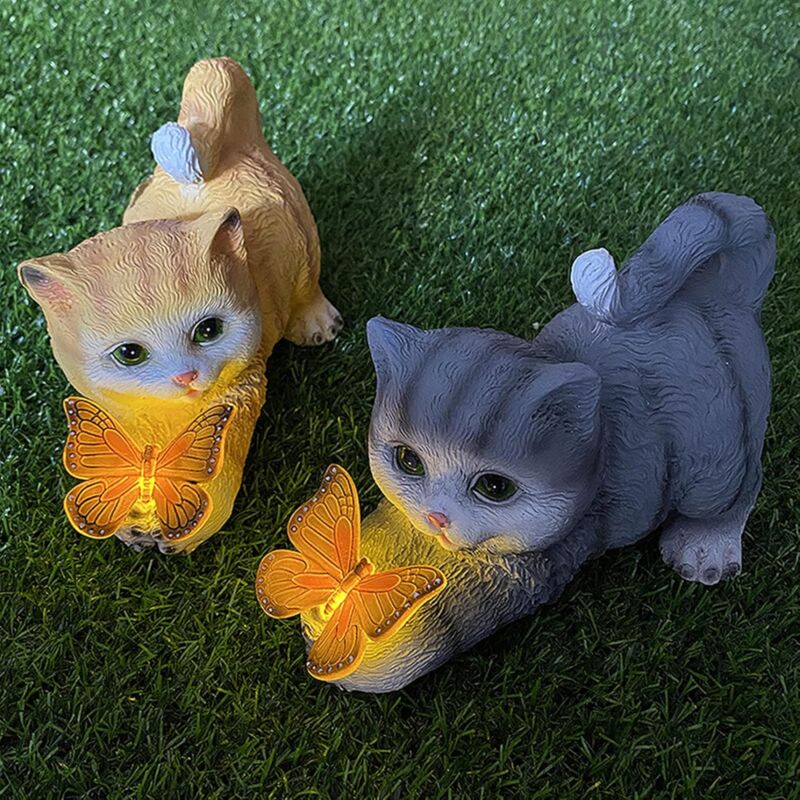 Statua Gatto Angelo In Resina - Decorazione Giardino Per Ricordo Animali Domestici, 11x8x4cm - Foto 11