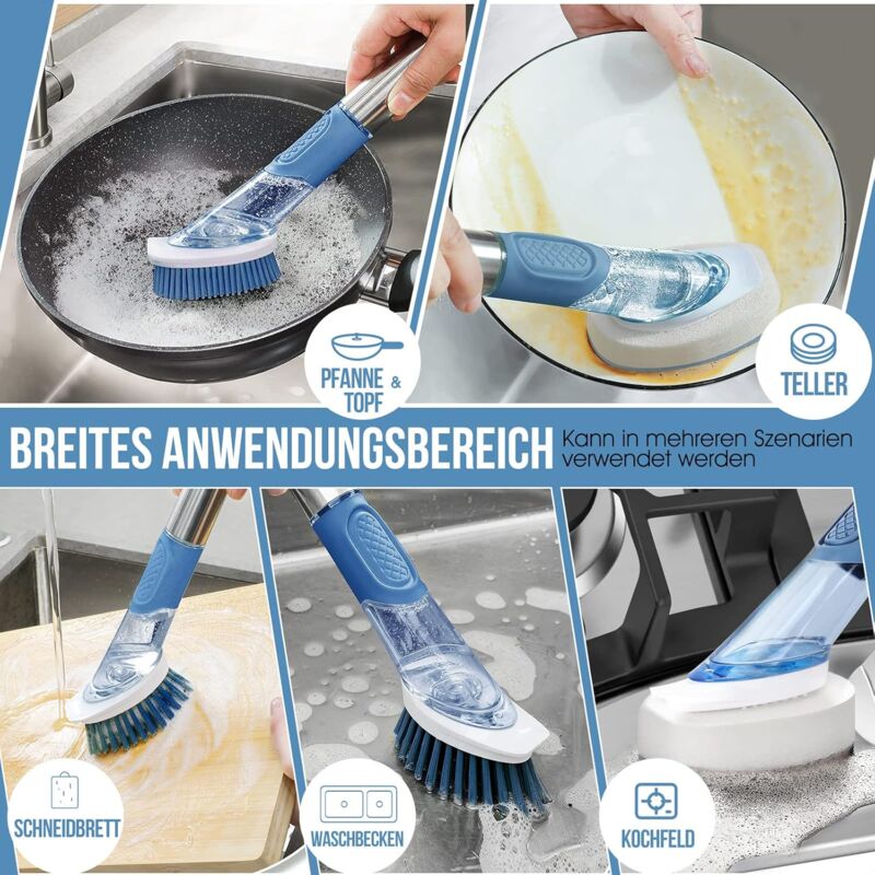 Spazzola Per La Pulizia In Silicone, Spazzola Per Piatti Con Setole Morbide – Spazzola Per Lavare Piatti, Piatti, Padelle, Banconi