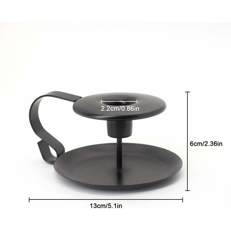 Portacandele In Verniciato Nero In Stile Nordico, Portacandele In Met5497