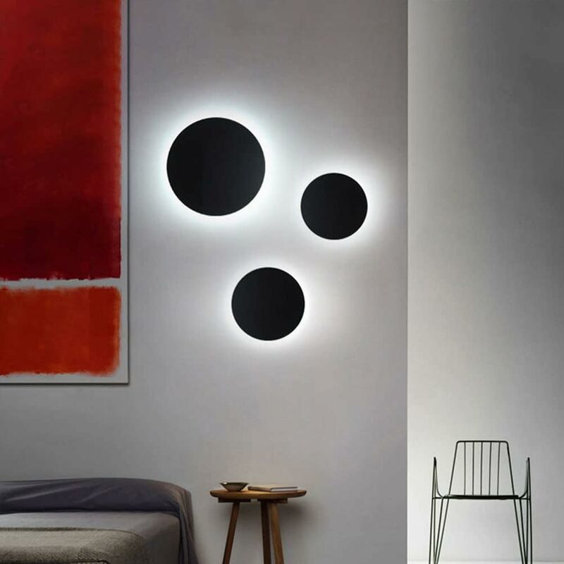 SHRELAMS Applique Da Parete Rotante In Metallo Nero, Moderna E Minimalista, Con LED G4 5W 3000K, Per Camera Da Letto E Corridoio