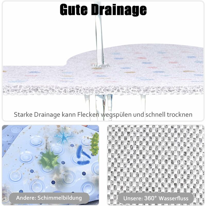 Tappeto Doccia Antiscivolo 6 Pezzi - PVC Con Fori Di Scarico, Cuciture Ad Incastro Per Bagno E Cucina - Foto 4