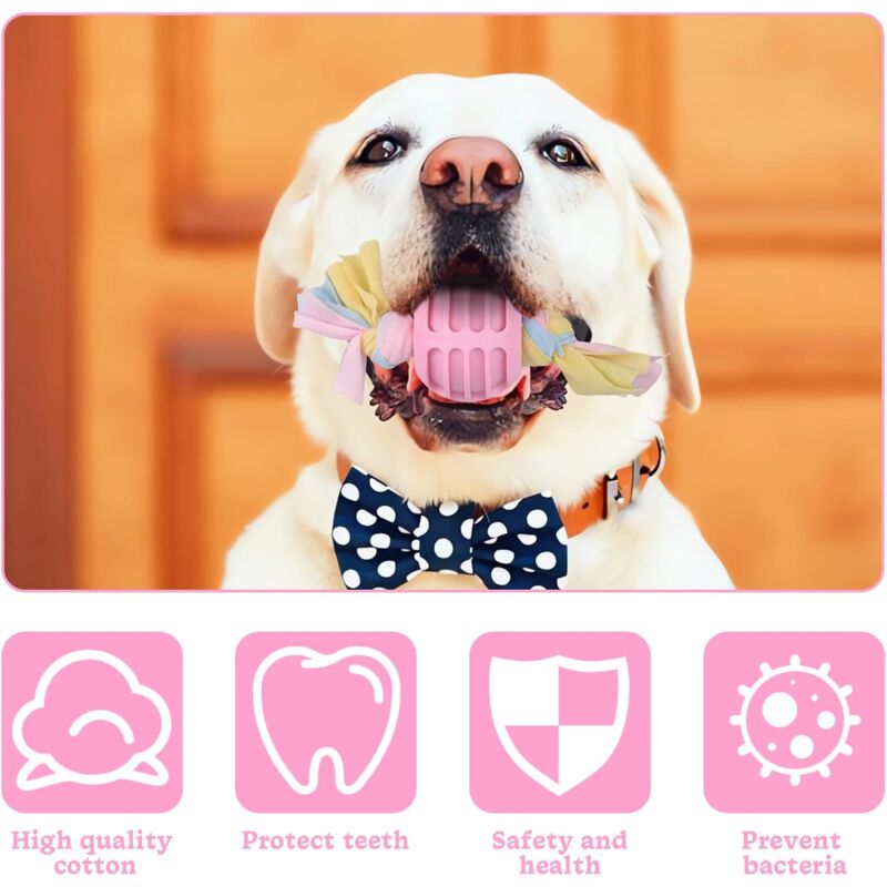 LoQuick Giocattoli Per Cani 5 Pezzi: Giocattoli Da Dentizione In Gomma E Corda Per Cuccioli - Foto 9