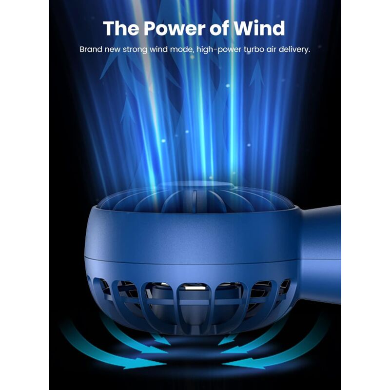 Ventilatore Portatile USB Pieghevole &ndash; 3 Velocit&agrave; &ndash; Silenzioso E Ricaricabile &ndash; A+++