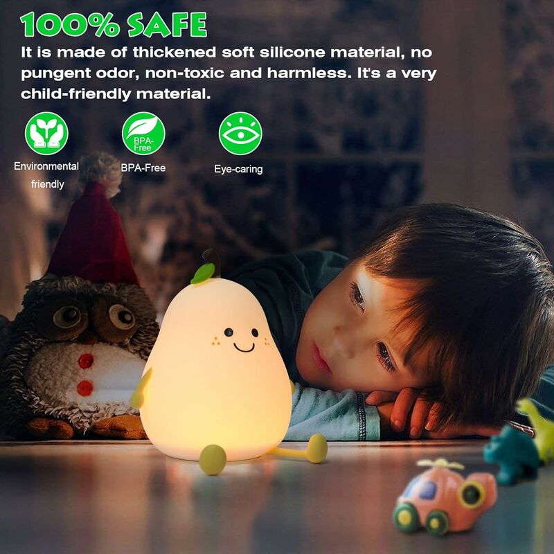 Touch Night Light, lampada da comodino per bambini, silicone dimmerabile 7  colori, funzione timer, controllo touch, luce notturna a LED regalo di  compleanno/Natale per bambini, luce statica, decorazio