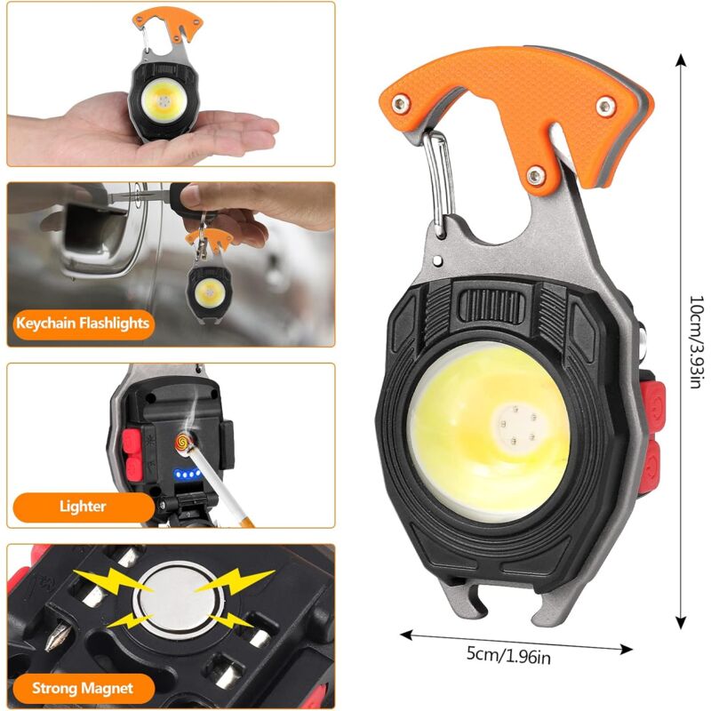 Torcia Da Lavoro Torcia Magnetica Lampada Ricaricabile Led Cob Da Lavoro Portatile Luce Emergenza