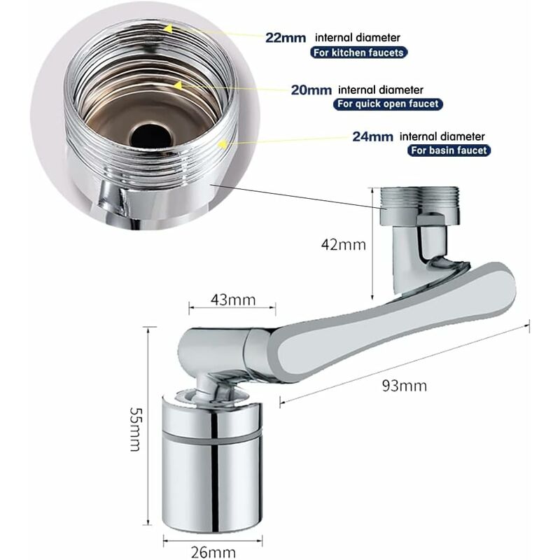 Aeratore Per Rubinetto Universale - 2 Modalità Getto, Risparmio Idrico, Facile Installazione Senza Utensili - Foto 9
