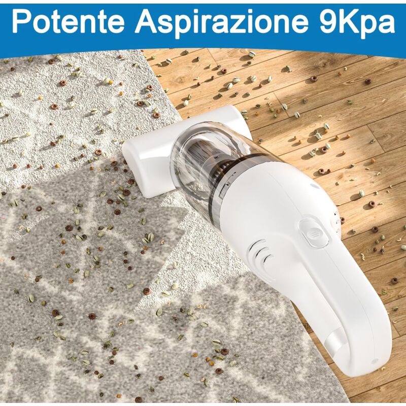 Aspirapolvere Auto, 15000 PA Mini / Portatile Cordless Leggero Aspirapolvere Senza Fili, USB Aspirabriciole, Impermeabile e Basso Rumore per la Moquette, Ufficio, Cucina, peli di Animali Domestici