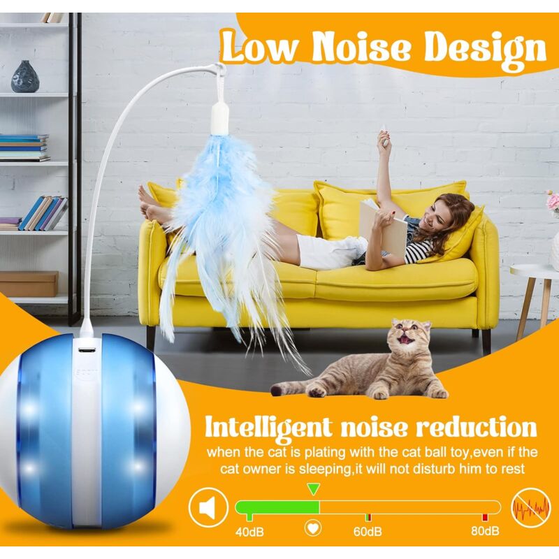 Giocattolo Interattivo A Palla Per Gatti E Cani - Rotazione Automatica 360&deg;, USB Ricaricabile, 3 Modalit&agrave; Di Gioco