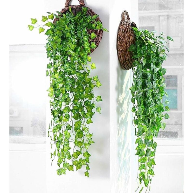 2 PACK PIANTA in Vaso Artificiale 9x9x25cm Polpa Plastica Arredamento D