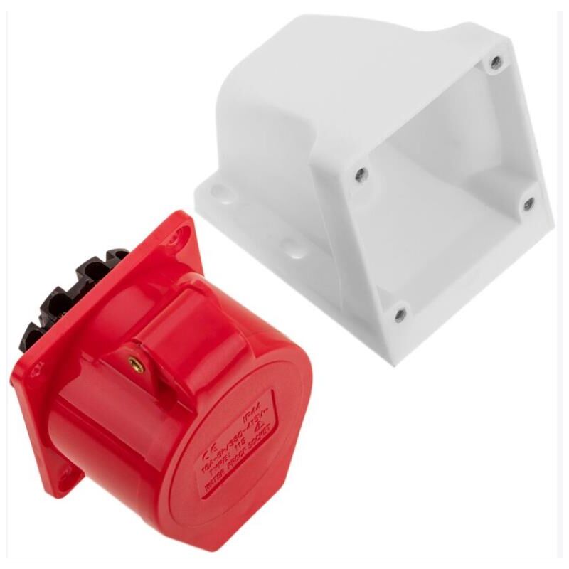 Presa Femmina CEE Trifase 3P+T+N Da Incasso – IP44, 16A, Con Piastra A 4 Fori – Per Installazioni Industriali E Officine