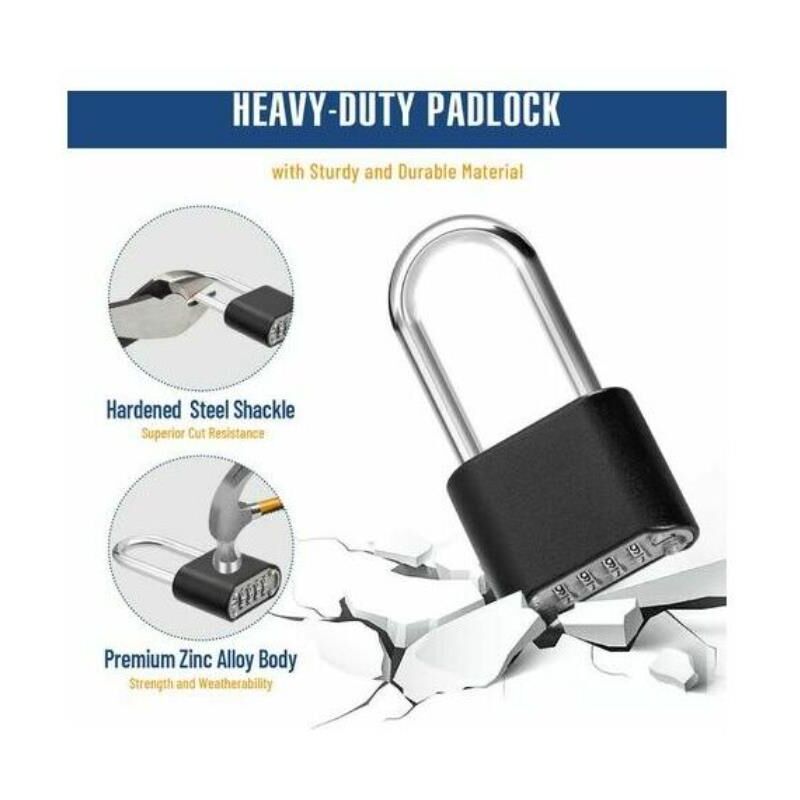 Lucchetto Con Combinazione A 4 Cifre In Lega Di Zinco Per Esterni Resistente Per Cancelli Scuole Recinzioni E Garage 96899955 - Foto 11