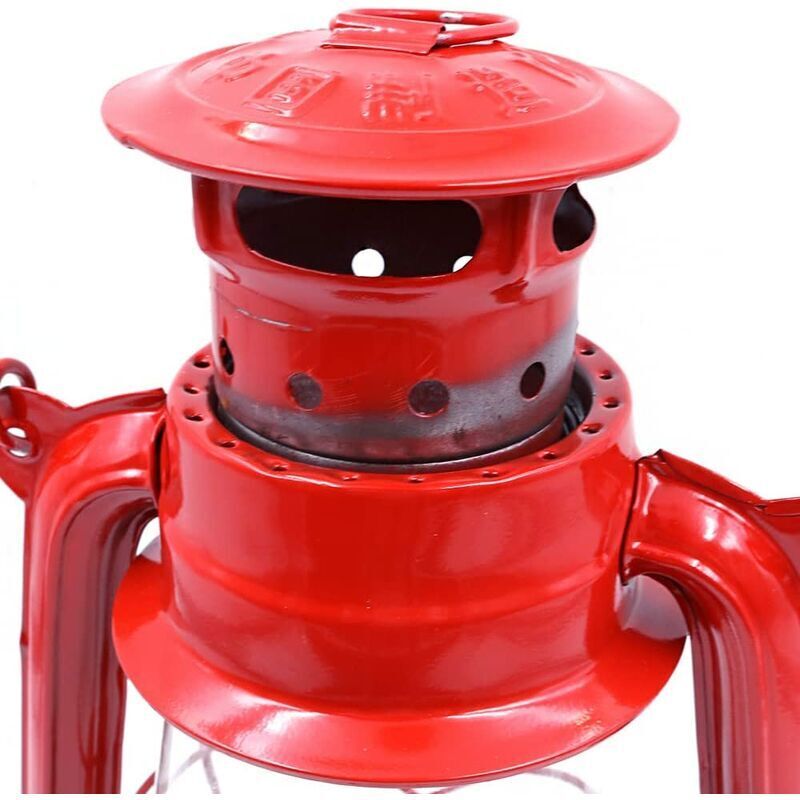 Lanterna A Cherosene Vintage In Ferro 24 Cm, Lampada A Olio Portatile Con Manico Per Campeggio, Giardino E Decorazione Interna – Colore Blu