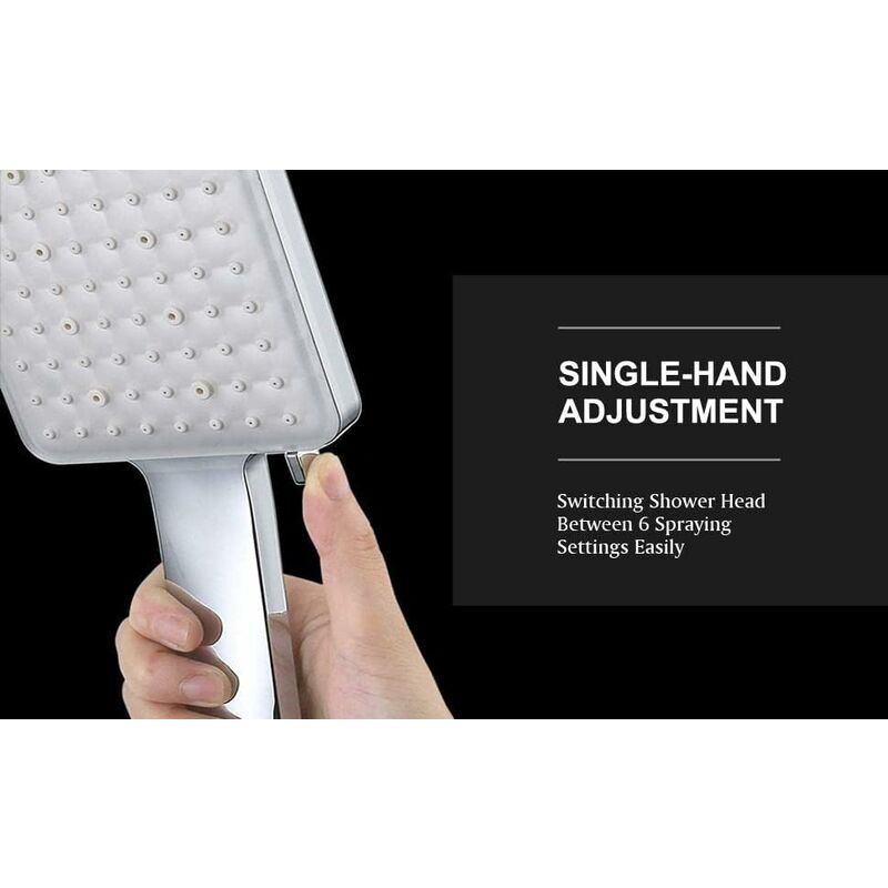 Soffione Doccia Ad Alta Pressione Cromato 7,6 Cm, Con Getti Rotanti Autopulenti, 2.5 GPM, Risparmio Idrico, Facile Installazione - 2