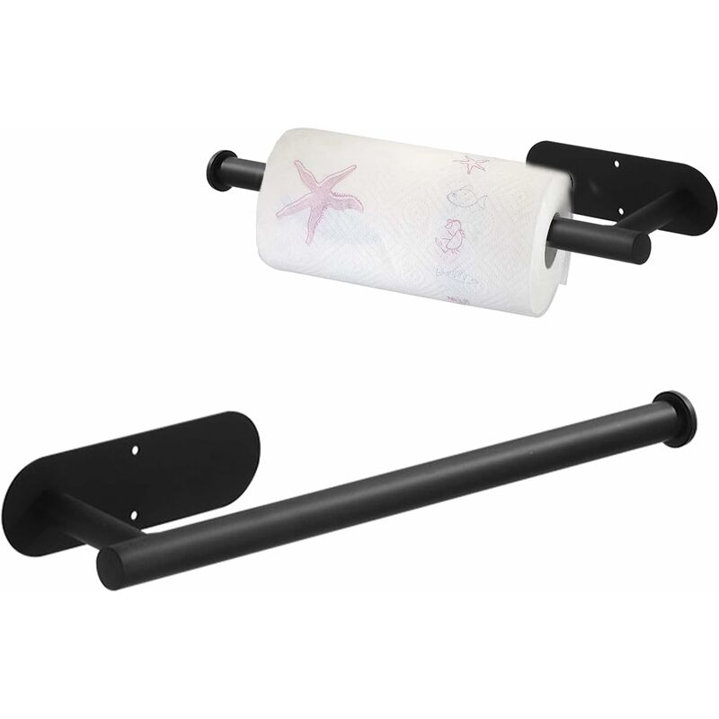 Portarotolo Da Cucina Magnetico - Senza Foratura, Per Frigoriferi E Microonde, Nero - Foto 7