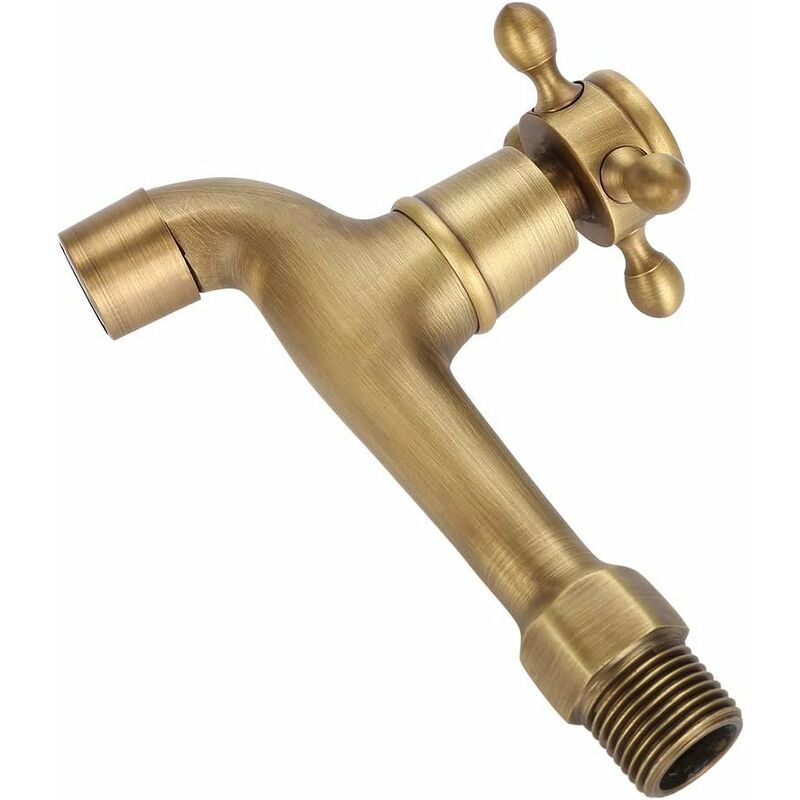 Rubinetto Da Muro In Ottone Anticato - Monocomando Per Lavabo, Stile Classico Europeo - Foto 11