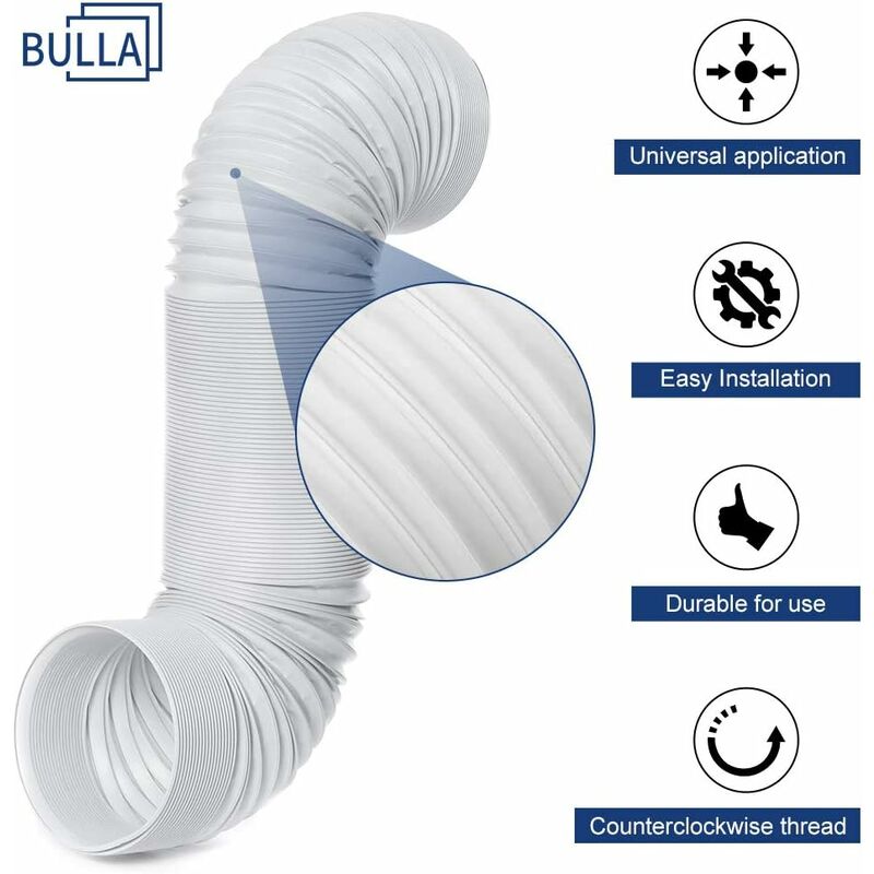 Tubo Di Scarico Per Aria Condizionata Portatile - Diametro 150mm, Lunghezza 150cm, Flessibile E Regolabile - Foto 9