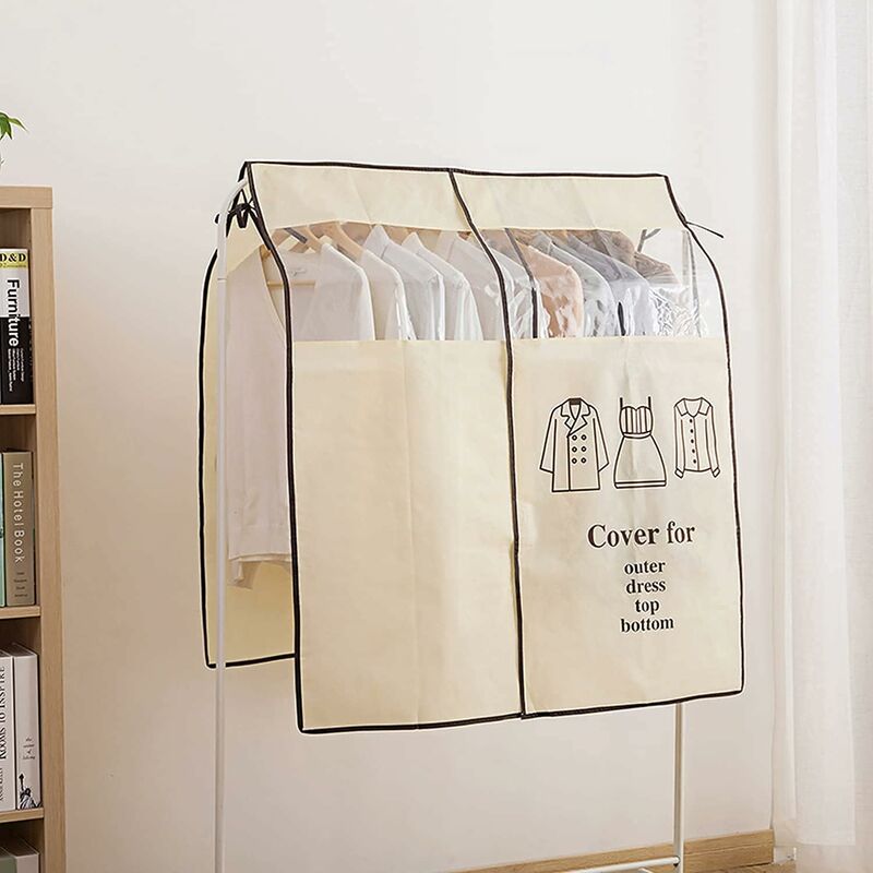 Copertura Per Abiti Antipolvere Trasparente 90x110 Cm - Organizer Per Armadio In PEVA