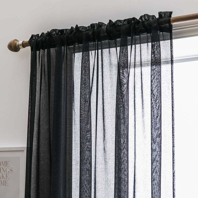 Tende In Voile Corte 2 Pannelli 50x190 Cm – Verde, Leggere E Semi-trasparenti Per Balcone, Soggiorno E Divisorio Stanze